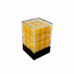 Central Dice – 36 d6 de 12mm: Opaco Amarelo e Branco