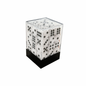 Central Dice – 36 d6 de 12mm: Opaco Branco e Preto