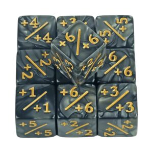 Conjunto 10 dados d6 - Contadores (Counters) - Cinza